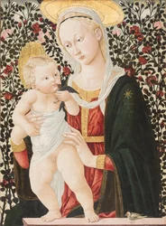 Madonna of the Roses, ca 1485-90 (tempera)